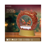 Lumineo Water Spinner Bauble with Santa Scene - Red - 20cm