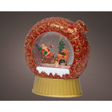 Lumineo Water Spinner Bauble with Santa Scene - Red - 20cm