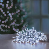 Battery Operated White/Clear Cable/Timer Lights - 100