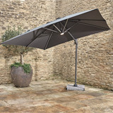 Bramblecrest Truro 3 Metre Square Parasol with LED & Base - Grey