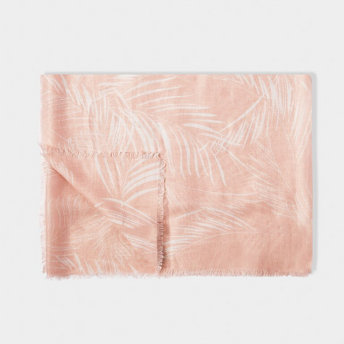 Katie Loxton Feather Scarf Dusty Pink / White