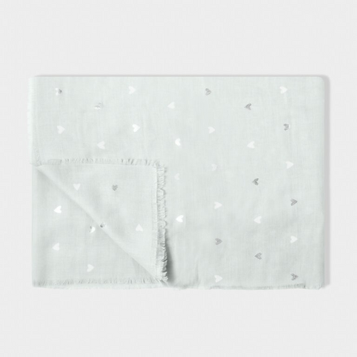 Katie Loxton Small Heart Scarf Duck Egg Blue / Silver