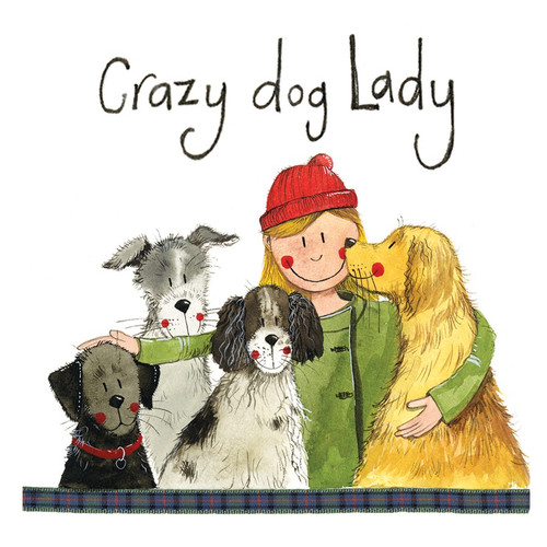 Alex Clark Art Crazy Dog Lady Coaster
