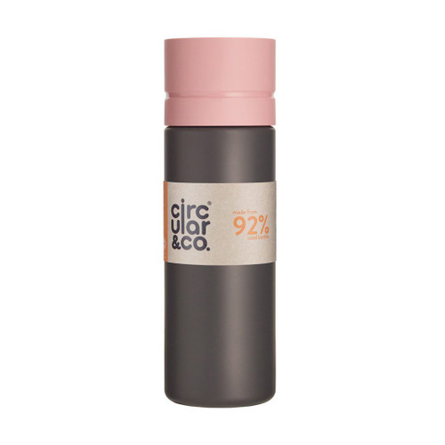 Reusable Water Bottle 600ml Grey & Pink