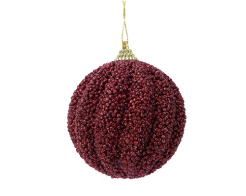 Red Bead Glitter Bauble