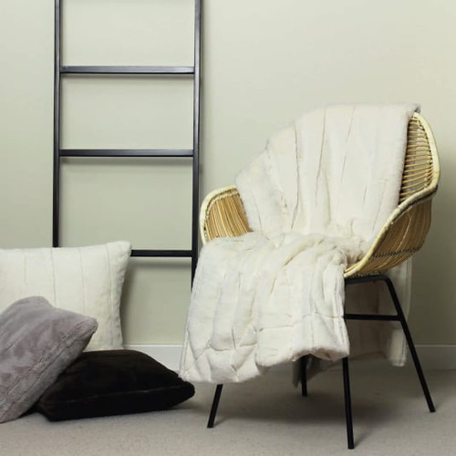 Empress Faux Fur Throw Cream 130 x 180 cm