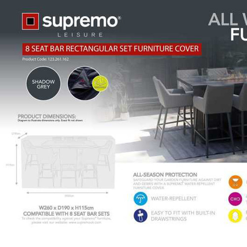 Supremo 8 Seat Bar Rectangular Cover