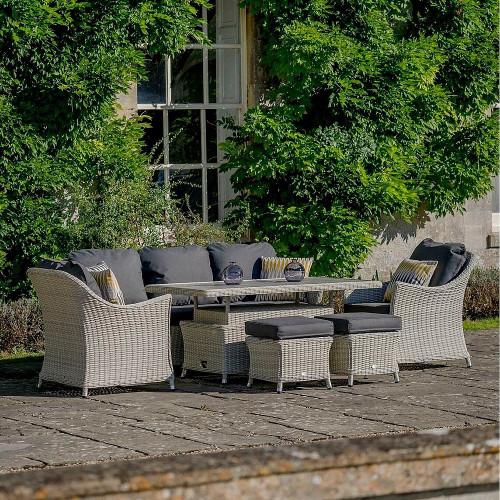 Bramblecrest Chatsworth 3 Seat Sofa Set with Rectangle Adjustable Ceramic Table