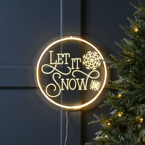 Festive Neon Let It Snow Sign - 40cm