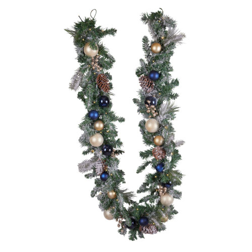 270cm Pinecone and Bauble Garland with LED Lights Natural