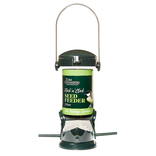 Tom Chambers Bird Feeder - Flick 'n' Click Seed Feeder - 2 port