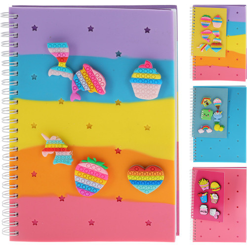 Silicone Notebook with Charms (4 assorted design options)