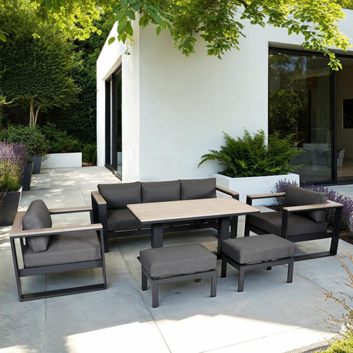 Supremo Mannington Lounge Dining Set with 140x70cm Rectangular Adjustable Table