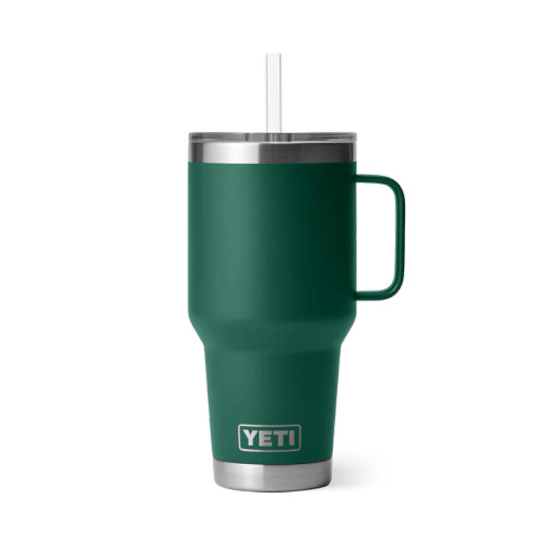 Yeti Black Forest Green Rambler 35oz Straw Mug