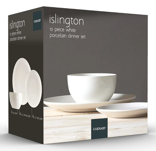 Islington 12pc White Porcelain Dinner Set