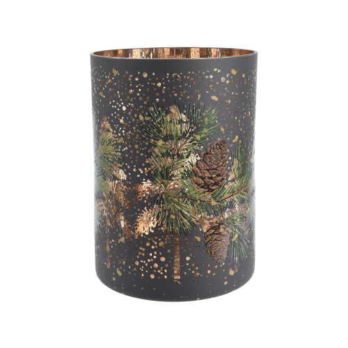 Brown Tree Glass Tealight Holder - 12cm