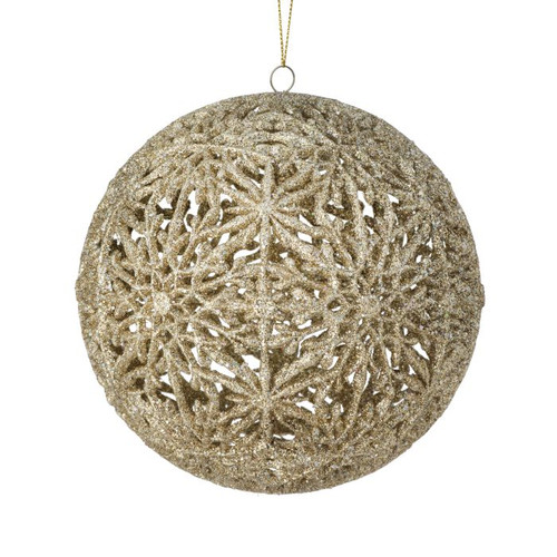 Gold Glitter Snowflake Bauble - 15cm