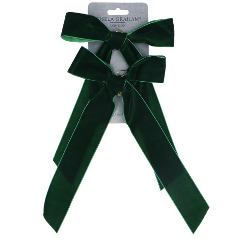 Dark Green Velvet Decorative Christmas Bows