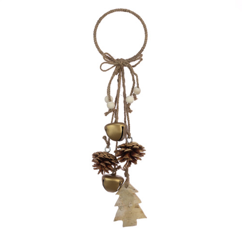 Gold Bells & Pinecone Christmas Tree Decoration - 40cm