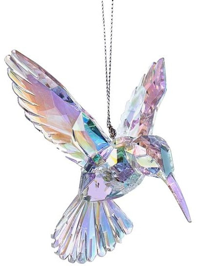 Iridescent Hummingbird Christmas Tree Decoration - 4"