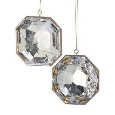 Silver Gem Christmas Tree Decoration - 4"