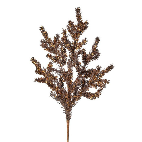 Bronze Sequin Spruce Spray - 26"