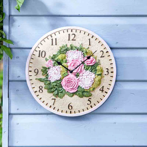 Floral Wall Clock 12"