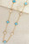 Envy Long Necklace with Blue and Diamante Clover Detail 104cm