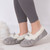 Grey Sparkle Moccasin Slippers - Large