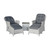 Bramblecrest Wentworth Rattan Recliner Set with 2 Footstools & Side Table