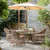 Bramblecrest Rosemoor 120cm Round Table with 4 Armchairs, Parasol & Base