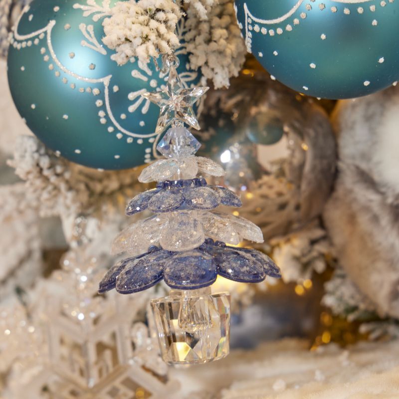Blue glass Christmas tree ornament