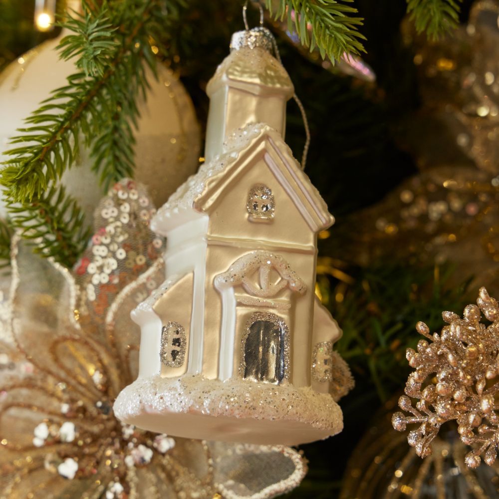 White and gold church ornament
