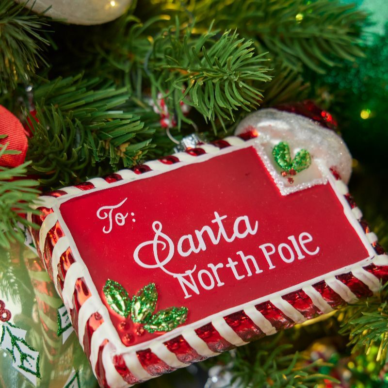 Letter to Santa candy-striped ornament