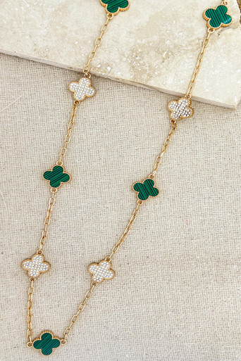 Pearl Clover Necklace (Gold)