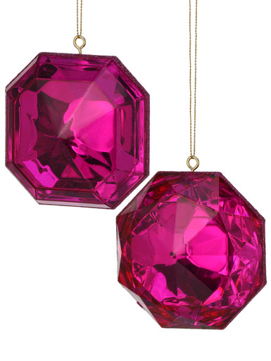 7 Glitter Lightbulb Ornament Purple
