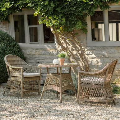 Bramblecrest Rosemoor 80cm Round Bistro Table with Armchairs