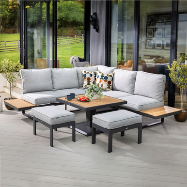 Hartman Sonas Square Platform Lounge Set with Adjustable Table