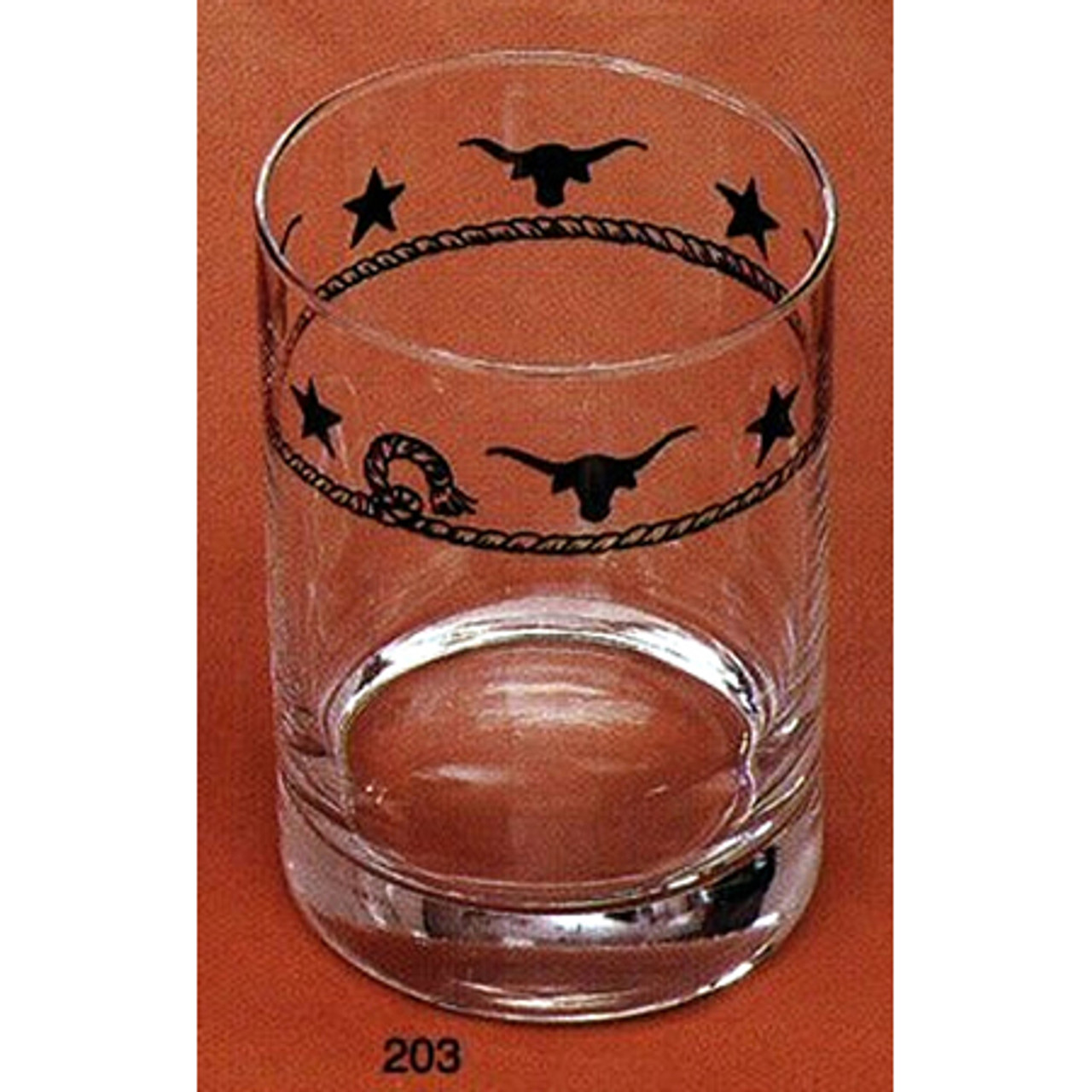 Western Double Old Fashioned Glasses Ropes Stars And Longhorns 14 Oz 4 Pieces Buy Western