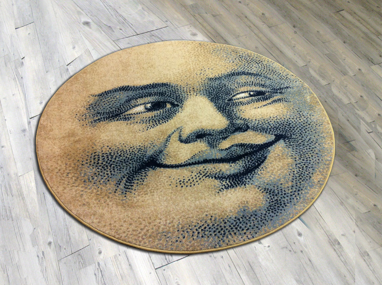 Moon Face Rug Moon Face 6' Round Rug | Buy American Dakota Moon Face Western Rugs