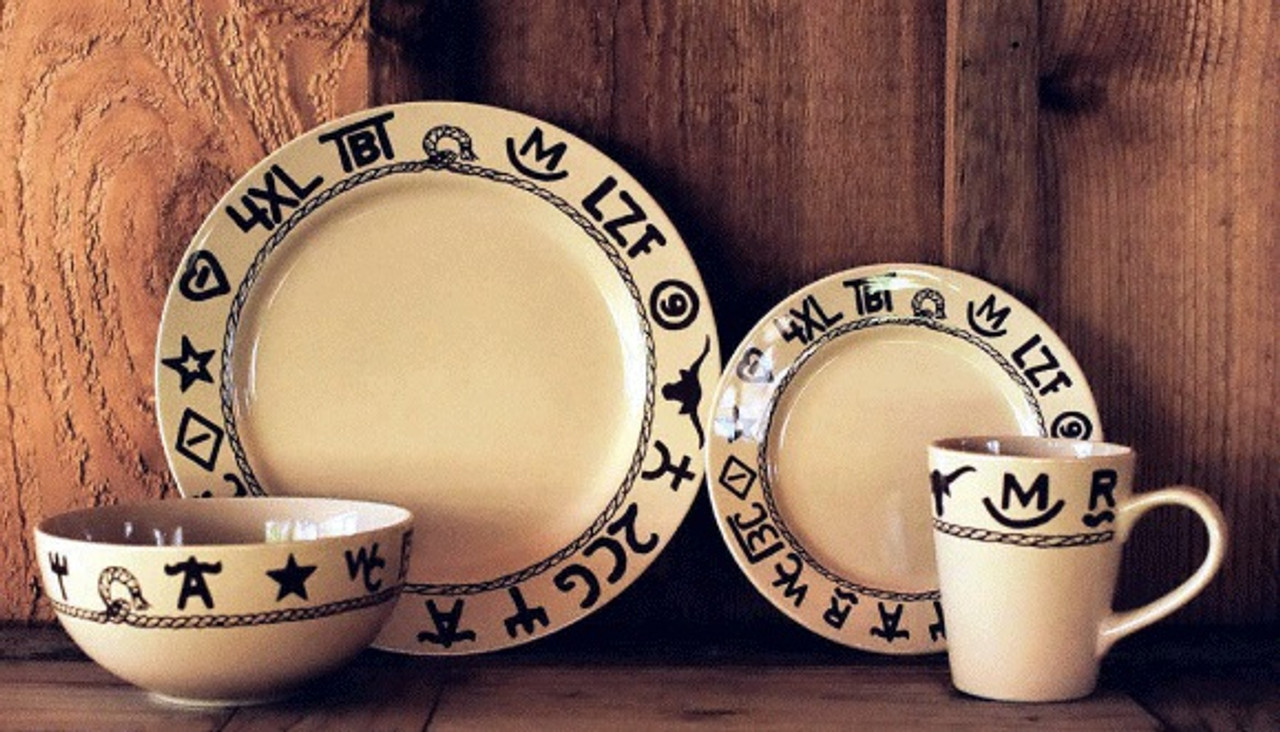 Branded Dinnerware (Set of 16) Buy Chuck Wagon Branded Dinnerware Western Dinnerware