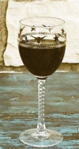 Western Wine Glasses Ropes, Stars and Longhorns 8.5 oz 4 pieces | Buy