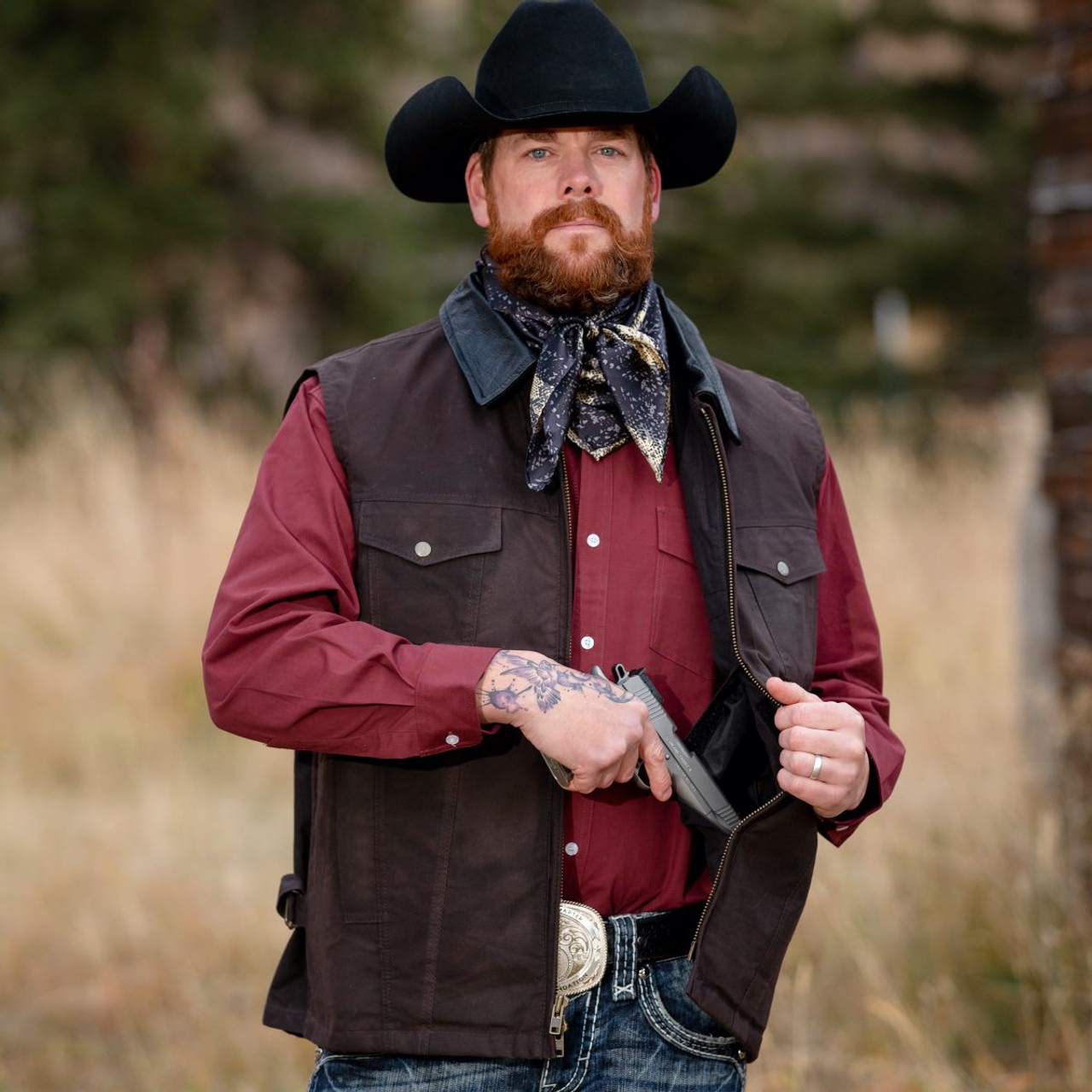 Wyoming Traders Oilskin Conceal Carry Vest | Buy Wyoming Traders ...