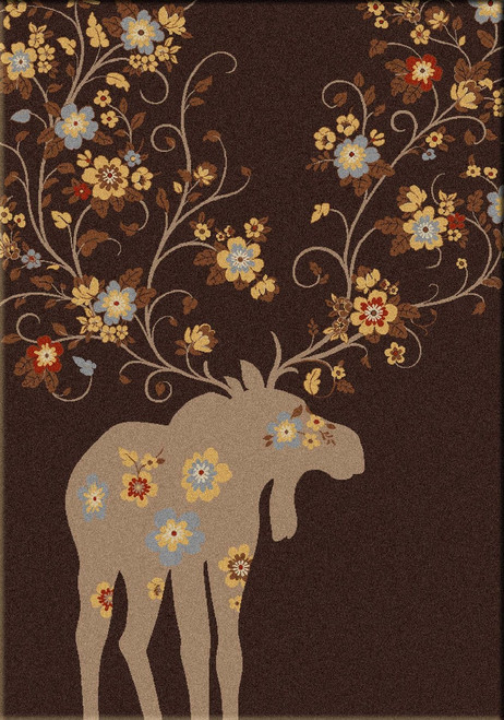 Moose Blossom - Chocolate - 5'x8' Moose Blossom - Chocolate - 5'x8'