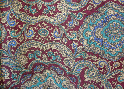 Wild Rag Silk Scarf 42 Inch Paisley Red/Gold