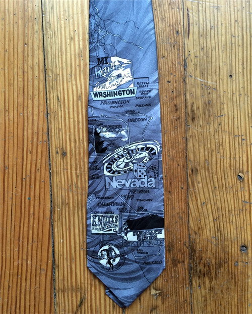 Grey West Coast Silk Tie