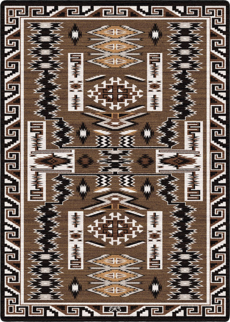 American Dakota Ms. Stormi Naturals rug by Willow Kipp with intricate cream-and-dark diamond geometry over earthy brown