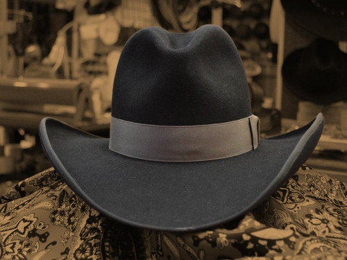 Black Shaped Brim Gus to the Rear Cowboy Hat
