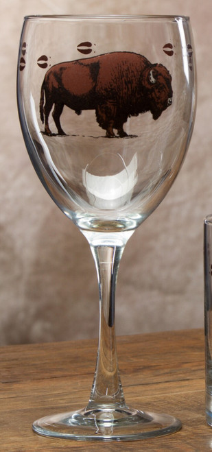 Bison Wine Glasses, 12 oz — Set of 4