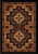 American Dakota High Rez Earth rug with stepped diamond medallions in brown, rust, gold and black